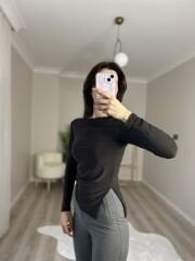 DRAPELİ BLUZ - ACI KAHVE