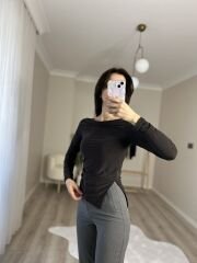 DRAPELİ BLUZ - ACI KAHVE