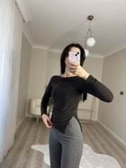 DRAPELİ BLUZ - ACI KAHVE