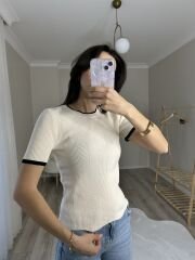 PREMİUM KISA KOL TRİKO - KREM