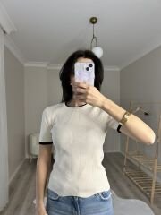 PREMİUM KISA KOL TRİKO - KREM