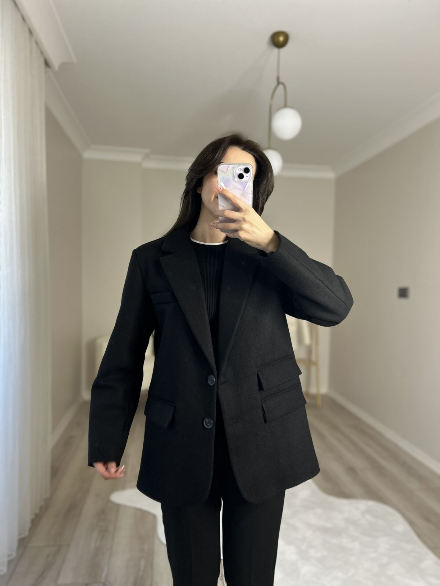 KAŞE KUMAŞ CEKET - SİYAH