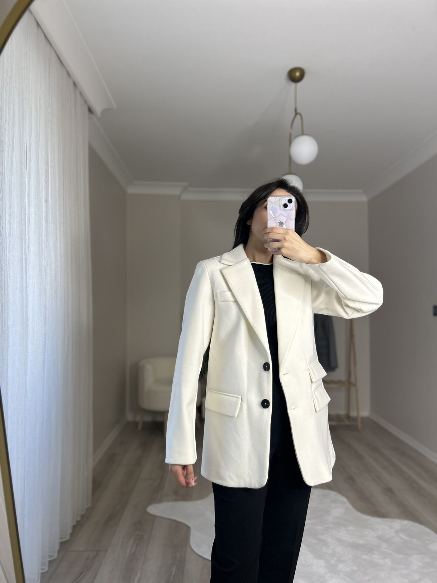 KAŞE KUMAŞ CEKET - EKRU