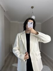 KAŞE KUMAŞ CEKET - EKRU