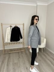 KAŞE KUMAŞ CEKET - GRİ