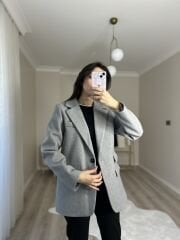 KAŞE KUMAŞ CEKET - GRİ