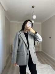 KAŞE KUMAŞ CEKET - GRİ