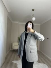 KAŞE KUMAŞ CEKET - GRİ