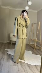 BAĞLAMALI TASARIM CEKET - YEŞİL