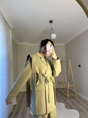 BAĞLAMALI TASARIM CEKET - YEŞİL