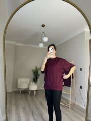 ZR ORJİNAL MUADİL OVERSİZE T-SHİRT - BORDO