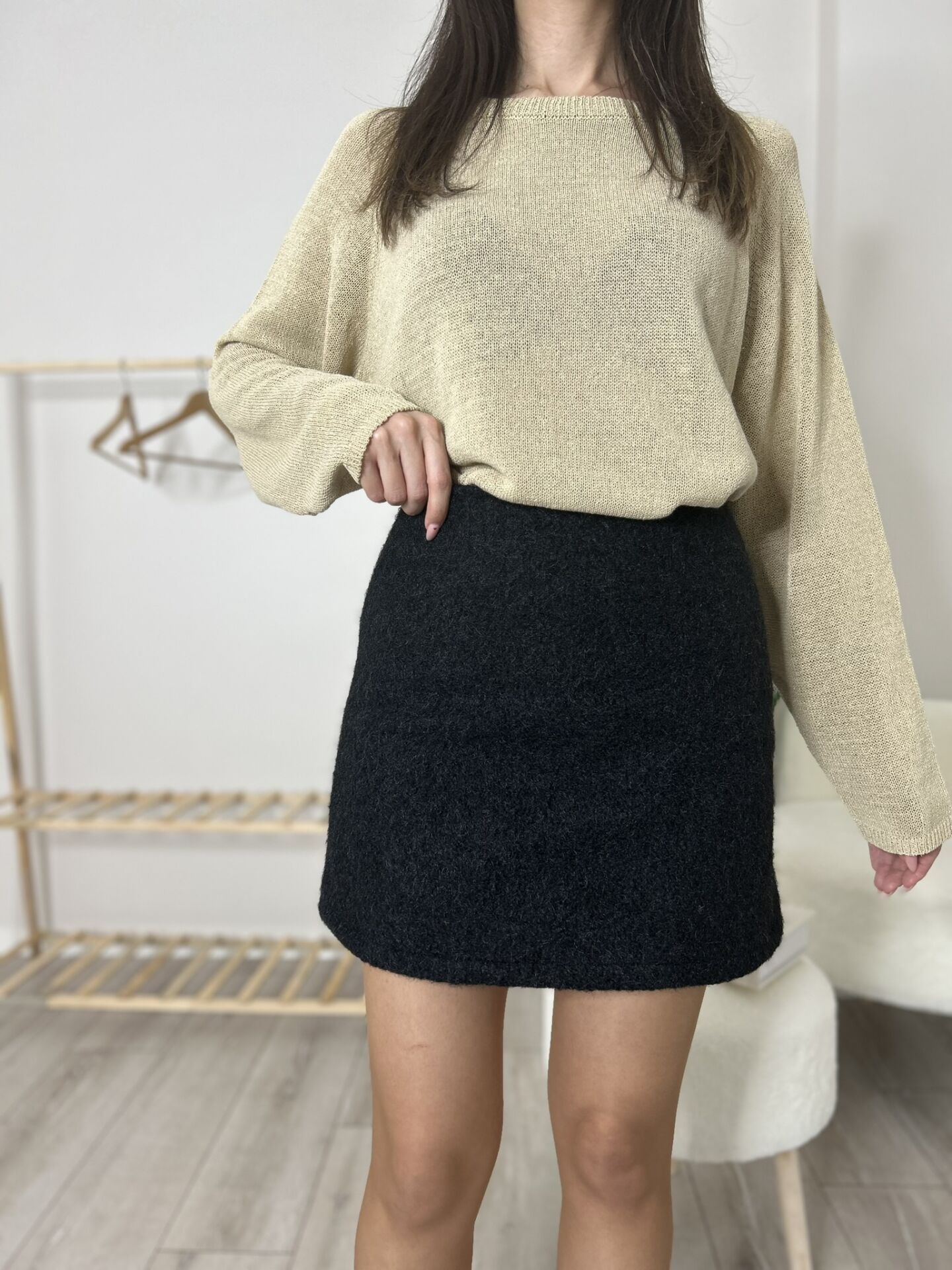 KIRÇILLI KAŞE ETEK - SİYAH