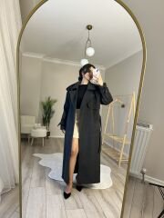 İÇİ ASTARLI BAĞLAMALI KAŞE KABAN - ANTRASİT