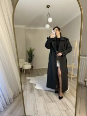 İÇİ ASTARLI BAĞLAMALI KAŞE KABAN - ANTRASİT