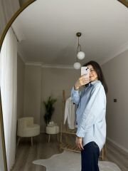 MOSSİ OVERSİZE GÖMLEK - MAVİ