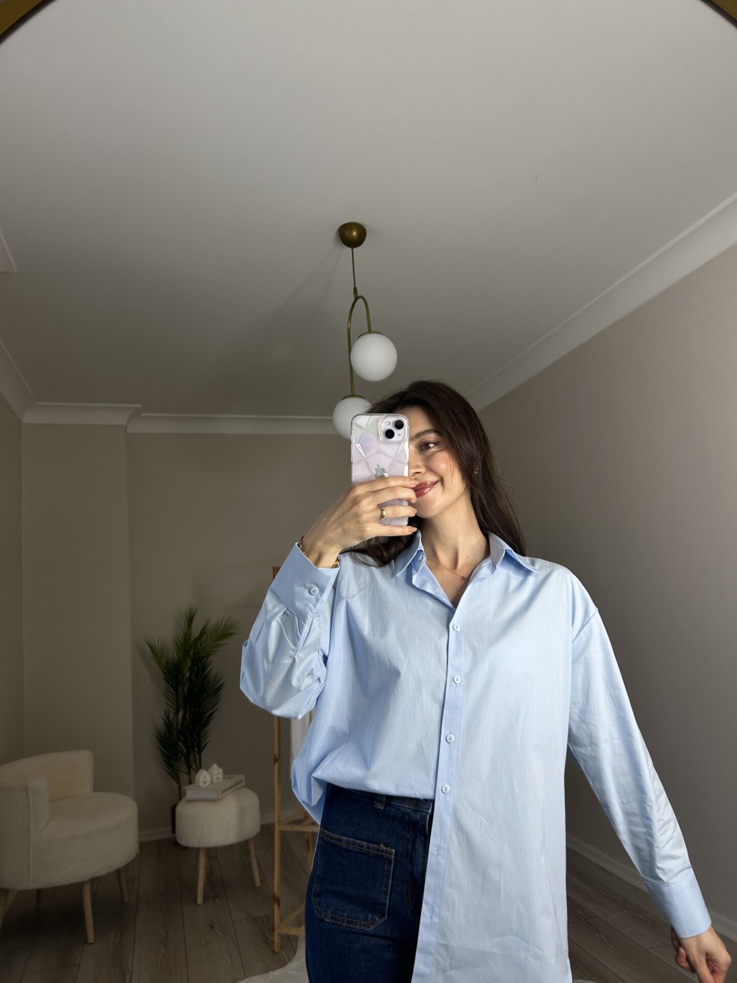 MOSSİ OVERSİZE GÖMLEK - MAVİ