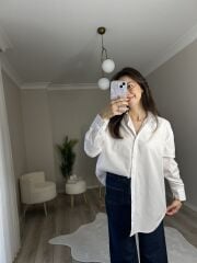 MOSSİ OVERSİZE GÖMLEK - BEYAZ