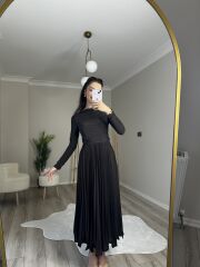 PİLELİ MİDİ ETEK - ACI KAHVE