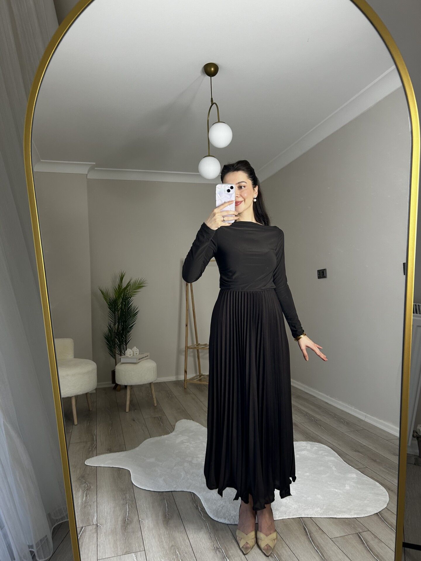 PİLELİ MİDİ ETEK - ACI KAHVE