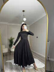 PİLELİ MİDİ ETEK - ACI KAHVE