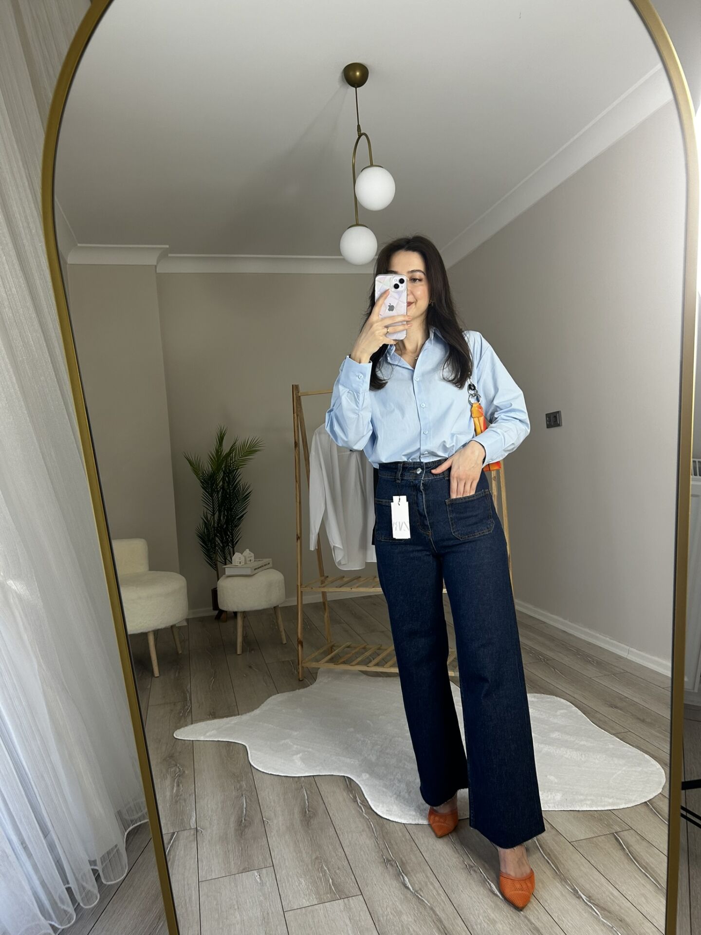 LACİVERT ÖN KARE CEP DETAYLI LAZER KESİM JEAN