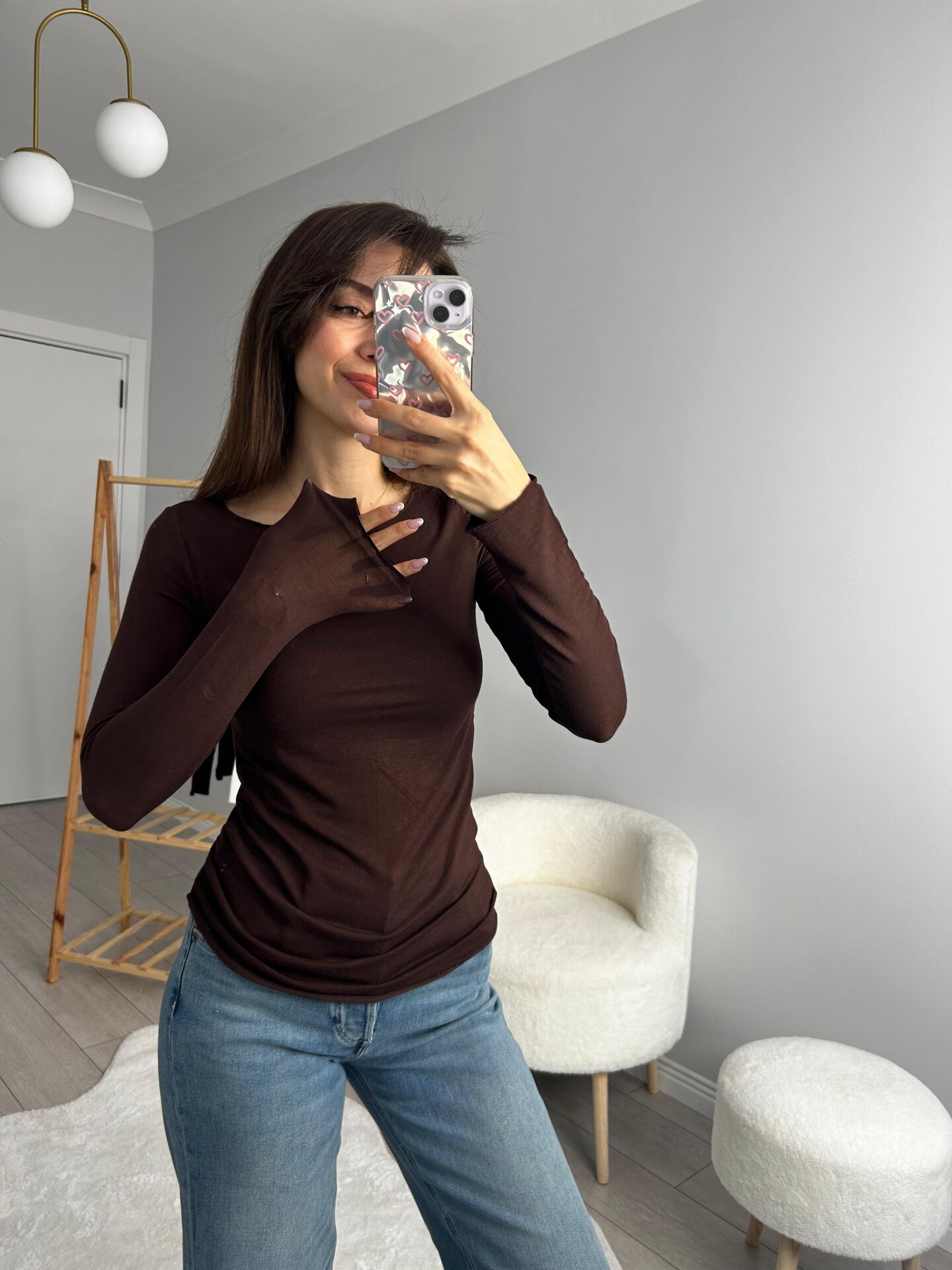 ACI KAHVE KAŞMİR BLUZ