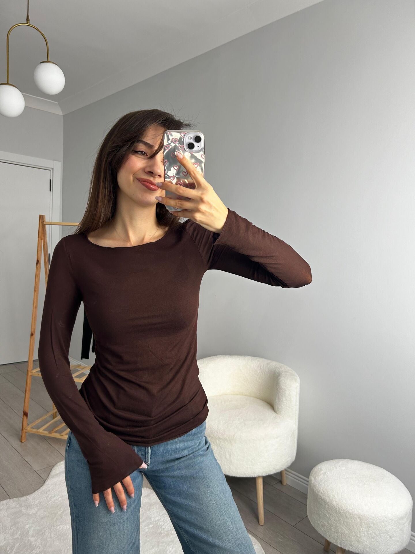 ACI KAHVE KAŞMİR BLUZ