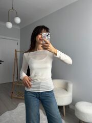 BEYAZ KAŞMİR BLUZ