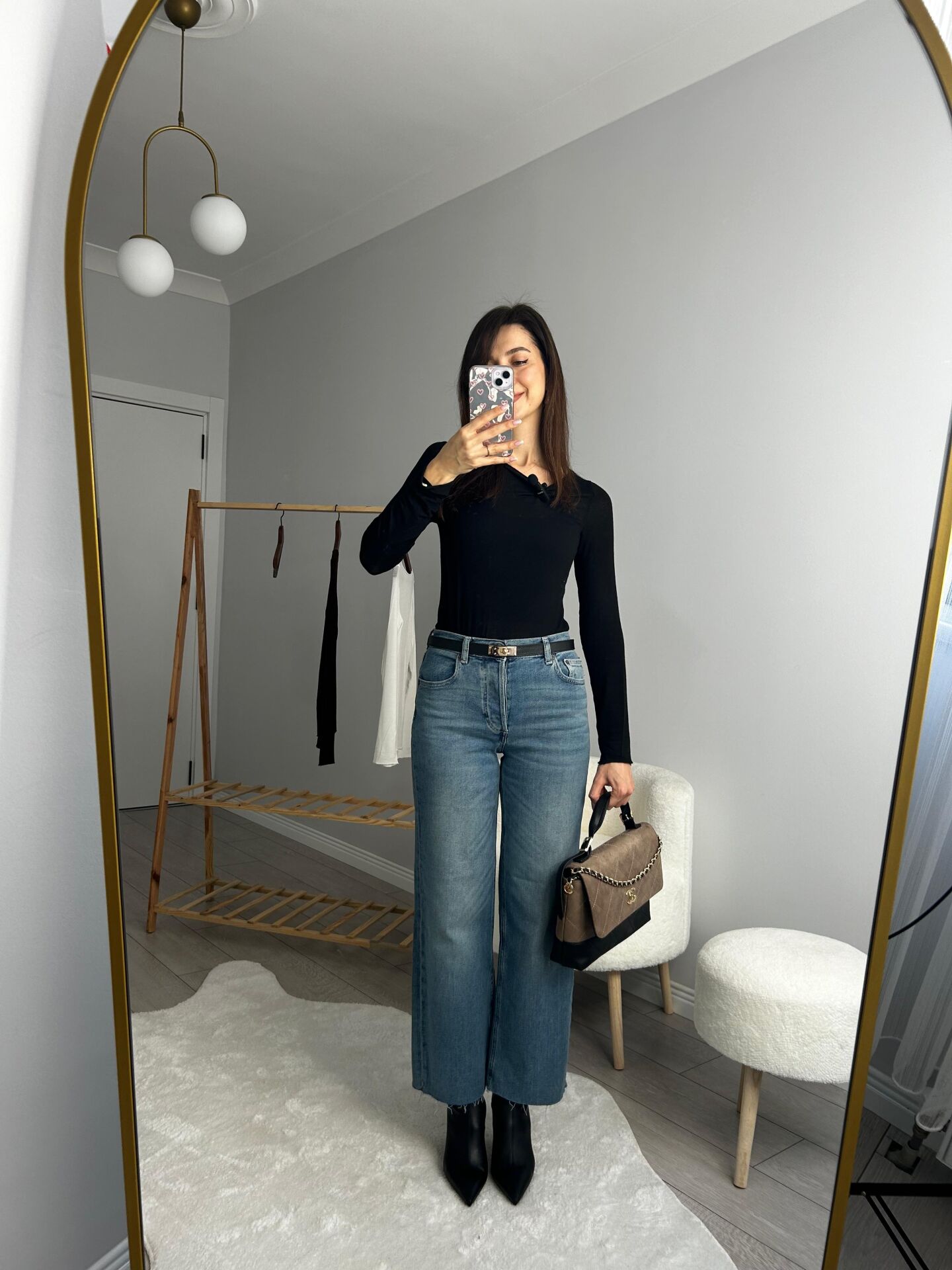 YÜKSEK BEL LİKRALI MOM JEANS