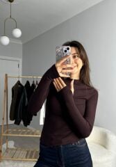 OYS MODAL BLUZ ACI KAHVE