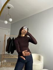 OYS MODAL BLUZ ACI KAHVE