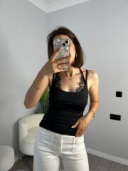 DANTEL BLUZ SİYAH